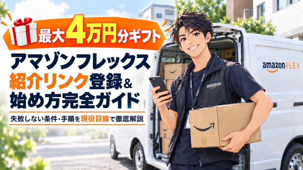 アマゾンフレックス紹介コード・紹介リンク特典 最大4万円分ギフト獲得ガイドのファーストビュー